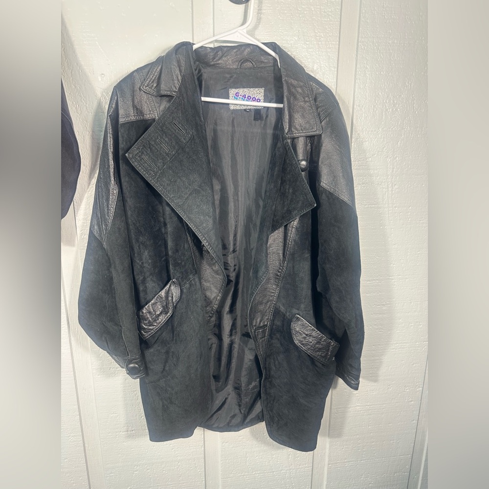 G 4000 Vintage Black Leather Womens Jacket Size Medium EUC